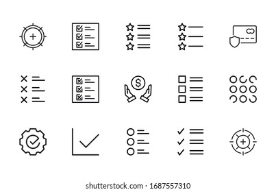Control line icons set. Stroke vector elements for trendy design. Simple pictograms for mobile concept and web apps. Vector line icons isolated on a white background. 