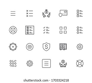 Control line icons set. Stroke vector elements for trendy design. Simple pictograms for mobile concept and web apps. Vector line icons isolated on a white background. 