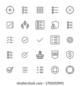 Einstellung der Zeilensymbole. Schlagt Vektorillustrationen für trendiges Design. Einfache Piktogramme für mobile Konzepte und Web-Apps. Vektorillustration-Zeilensymbole einzeln auf weißem Hintergrund. 
