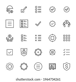 Control line icons set. Stroke vector elements for trendy design. Simple pictograms for mobile concept and web apps. Vector line icons isolated on a white background.