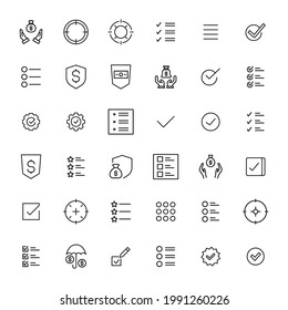 Control line icons set. Stroke vector elements for trendy design. Simple pictograms for mobile concept and web apps. Vector line icons isolated on a white background.