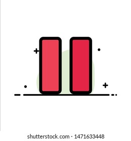 Control, Media, Pause, Video  Business Flat Line Filled Icon Vector Banner Template