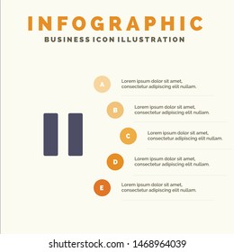 Control, Media, Pause, Video Solid Icon Infographics 5 Steps Presentation Background. Vector Icon Template background
