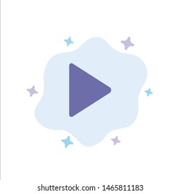 Control, Media, Play, Video Blue Icon on Abstract Cloud Background. Vector Icon Template background