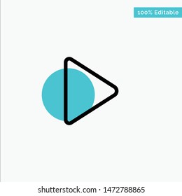 Control, Media, Play, Video turquoise highlight circle point Vector icon