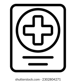 Control medical pass icon outline vector. Passport health. Covid certificate