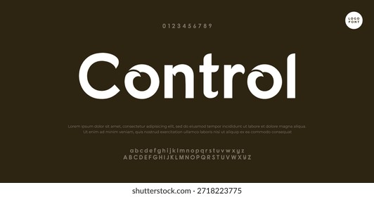 Control Moderno estilo art deco sans serif alfabeto mostrar Ilustración vectorial tipográfica