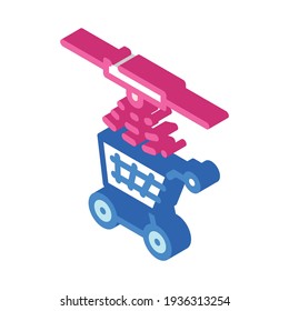 control of movement of carts isometric icon vector. control of movement of carts sign. isolated symbol illustration