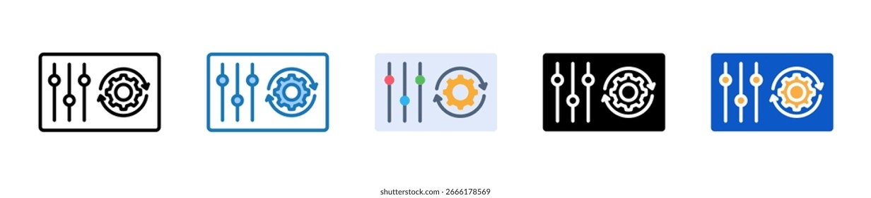 Control multiple style icons set design vector illustration.