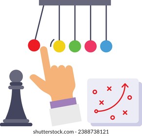 Control of Operational Momentum Concept, Drive Regulation Acceleration Vector Icon Design, Business Strategy Symbol, Marketing plan Sign, administration and operational management Stock illustration