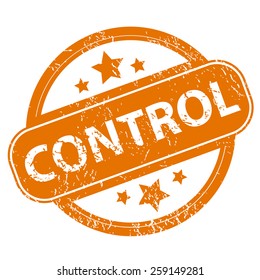 Control orange grunge rubber stamp on a white background. Vector illustration