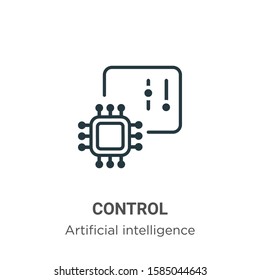 Control outline vector icon. Thin line black control icon, flat vector simple element illustration from editable augmented reality concept isolated on white background