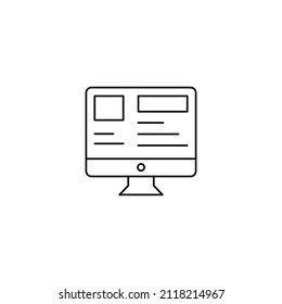 Control panel admin line icon. Simple outline style. User panel template, data analysis, agency, graph, business linear sign. Vector illustration isolated on white background. Editable stroke EPS 10