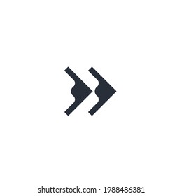 Control panel arrows. Movement, transition. Vector icon isolated on white background.