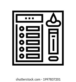 Kontrolltafel Auto Waschlinie Symbol Vektorgrafik. Autowaschanzeige für Steuerpulte. isoliertes Kontursymbol