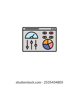Control panel colored vector icon on white background. Stock vector EPS10