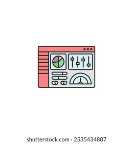 Control panel colored vector icon on white background. Stock vector EPS10