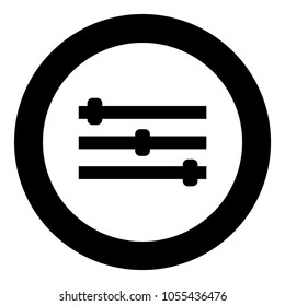 Control panel icon black color in circle