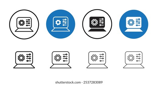 Control panel icon Black line art vector logo set