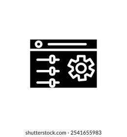 Icono del panel de control Vector en blanco y negro