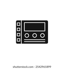 Control panel icon black and white vector sign