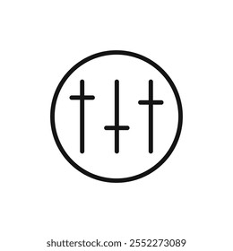 Icono del panel de control signo de contorno de Vector blanco y negro