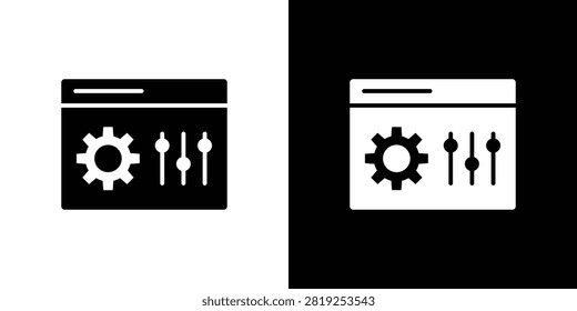 Control panel icon flat illustration set.