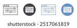 Control panel icon flat line symbol set.