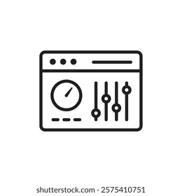 Control panel icon Flat vector set outline