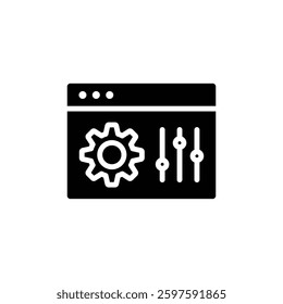 Control panel icon Flat vector set outline
