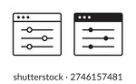 Control panel icon illustration isolated on White background, Vector icon Eps10.