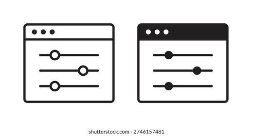 Control panel icon illustration isolated on White background, Vector icon Eps10.