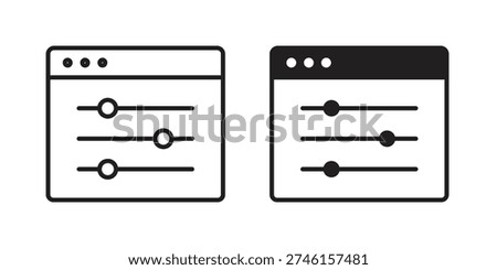 Control panel icon illustration isolated on White background, Vector icon Eps10.