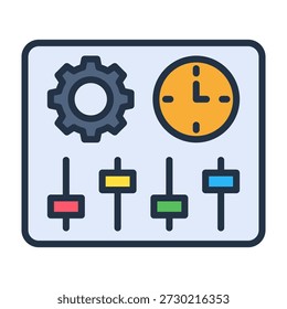 Control Panel Icon Lineal Color Design Vector Illustration