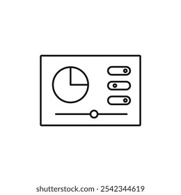 Colección de contorno del icono del panel de control o establecido en blanco y negro