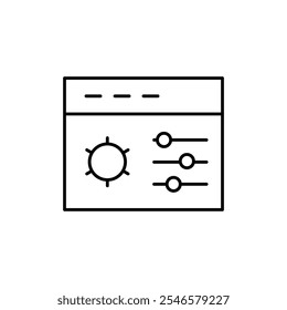 Ícone do painel de controle Vetor de contorno para interface do usuário da Web