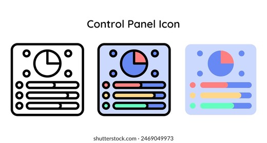 Control Panel-Symbol im Zusammenhang mit Wartung, Einstellung, Internet, Sicherheit.