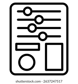 control panel icon Simple thin line stroke
