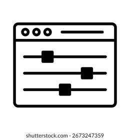 Control panel icon symbol collection. Flat vector stock illustration.