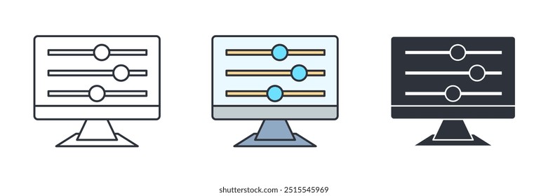 Control panel icon symbol vector illustration isolated on white background