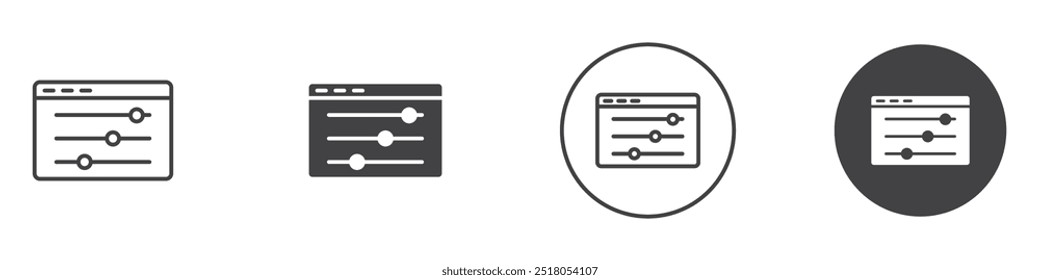 Ícone do painel de controle - ilustração de linha fina