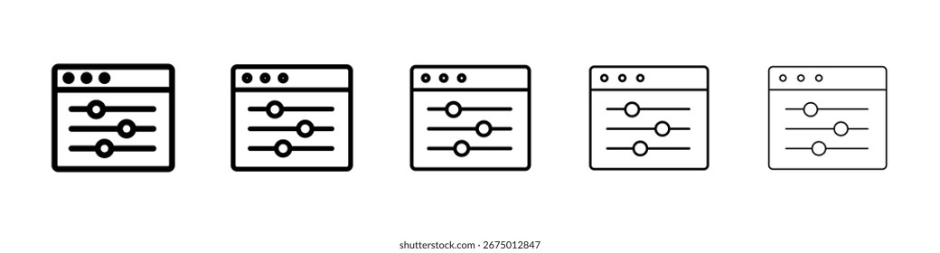 Ícone do painel de controle Ilustração de arte vetorial