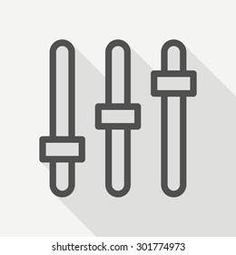 Control panel icon - vector, eps10 (line icon, long shadow)