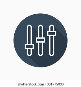 Control panel icon - vector, eps10 (line icon, long shadow)