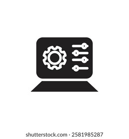 Control panel icon Vector flat thin line illustration