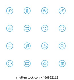 Control Panel icons line, Interface blue line iicons