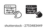 Control panel icons for website design and development, app development. EPS10