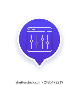control panel line icon for web