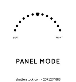 Control panel mode icon. Pointer left, right. Music balance, headphones, mixing console. It is made in simple style, isolated on white background. Original size is 64x64 pixels.