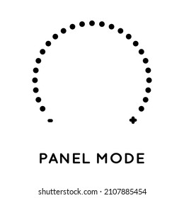 Control panel mode icon. Volume, bass, power, saturation, strength, cold, heat, magnification. Vector sign in simple style isolated on white background.